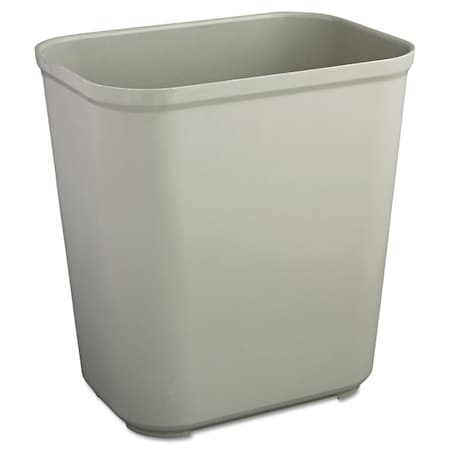 Rubbermaid Commercial 7 gal Rectangular Indoor Metal Can, Gray, Open Top, Fiberglass, 14.5 in FG254300GRAY